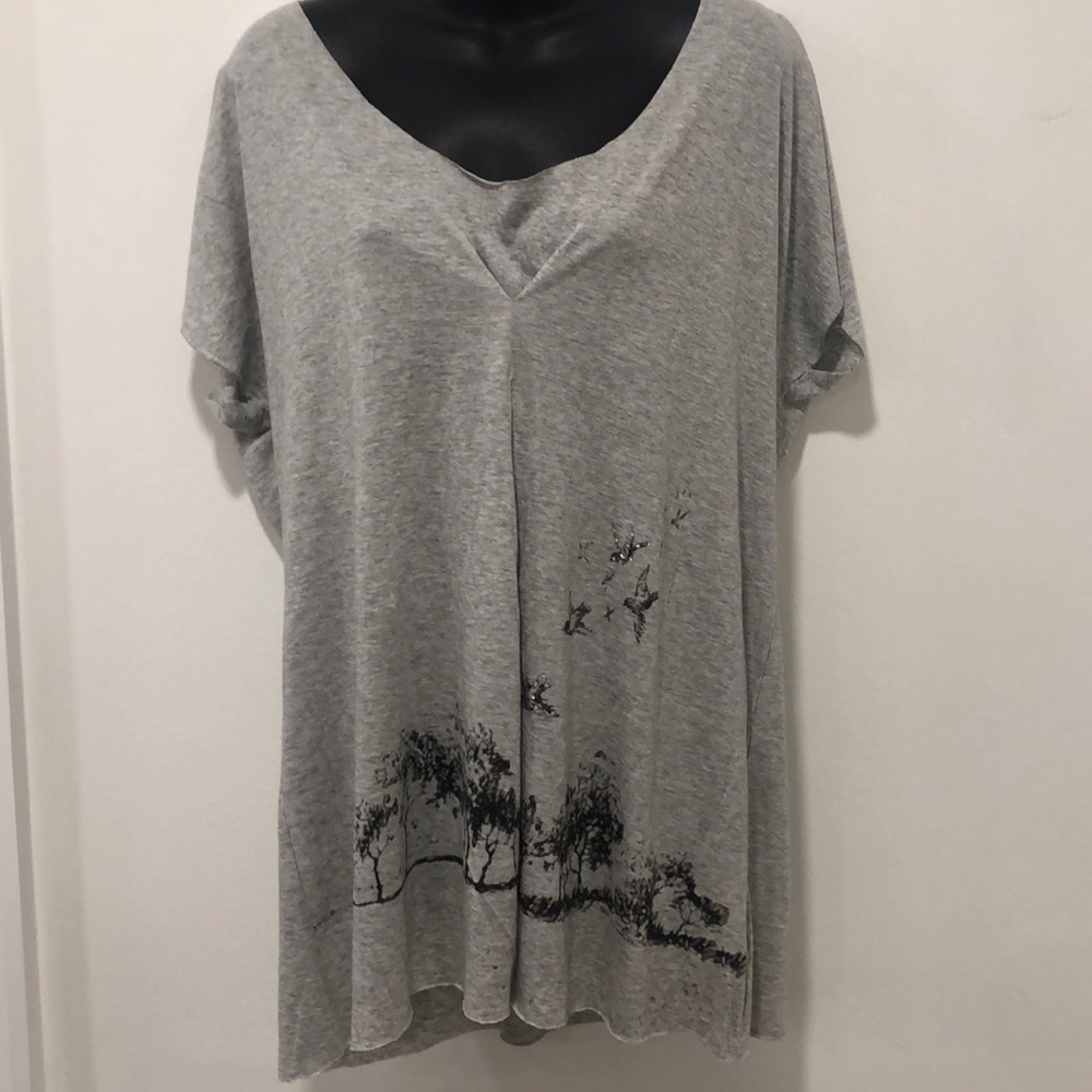 Johnny Was 4 Love & Liberty Gray T-Shirt XL